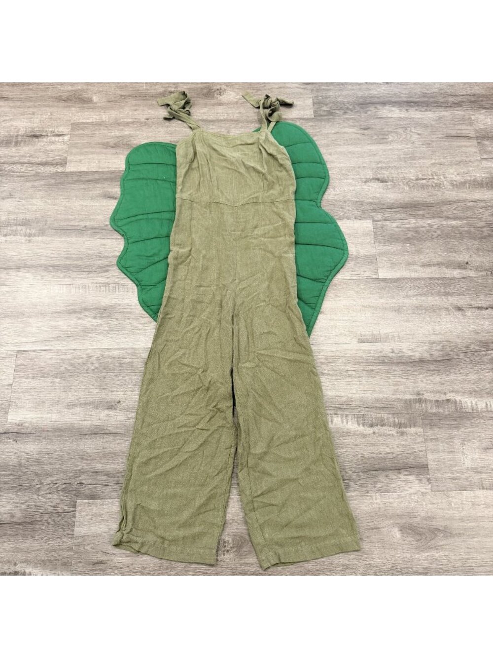 Universal Thread Womens XS Olive Green Tie Shoulder Smocked Wide Leg Jumpsuit